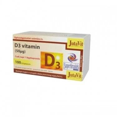 Maisto papildas JutaVit D3 - Vitaminas 2000IU, 100 tablečių - Maisto papildai Sveikata1.lt