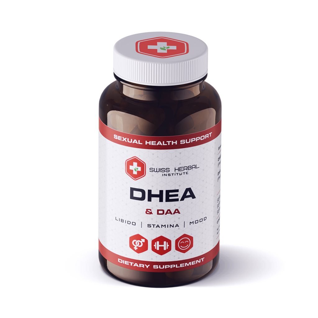 Maisto papildas vyrams DHEA + DAA, Swiss Herbal 60 kapsulių - Maisto papildai Sveikata1.lt