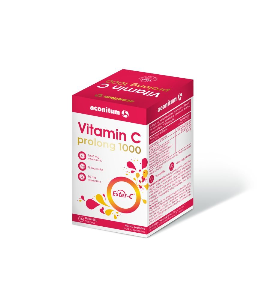 Vitaminas C prolong 1000 , 14 paketėlių - Maisto papildai Sveikata1.lt